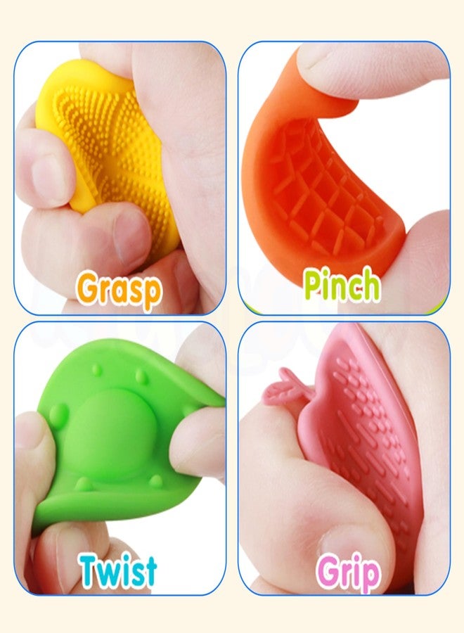 Kidology Fruit Sensory Toys for Kids -Silicone Fruit Shape| Durable Sensory Stones for Toddlers | Educational Hand Exercise Toys for Grasp, Grip, Pinch & Fine Motor Skill Development (Pack of 6) - Image 3
